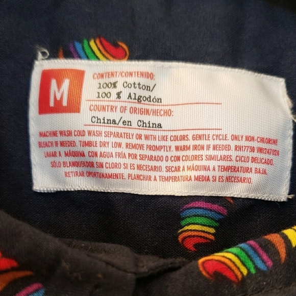 Target Blue Casual Button Down Shirt with Whimsical Design - Picture 2 of 4